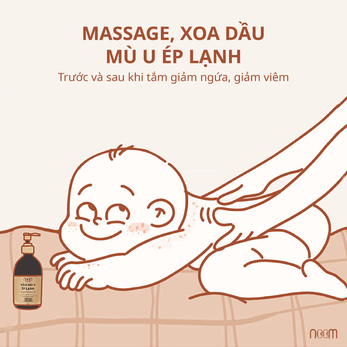 massage rôm sảy ở trẻ