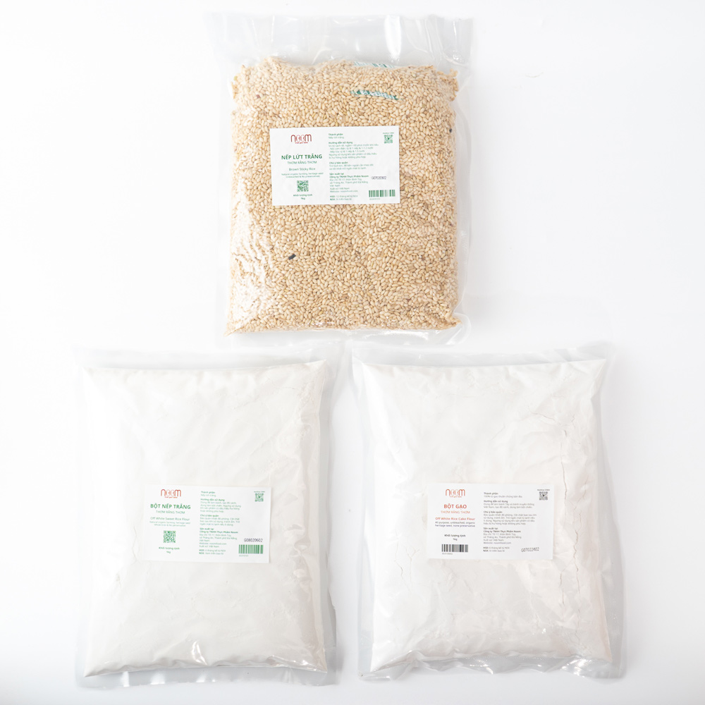 Combo bột Gạo & Nếp - 3 loại 1 bộ bột gạo bột nếp và nếp lứt